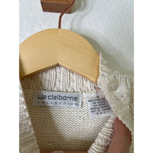 Vintage Liz Claiborne Floral Embroidered Mock Neck Sweater Sz Small Cottagecore - Picture 5 of 6